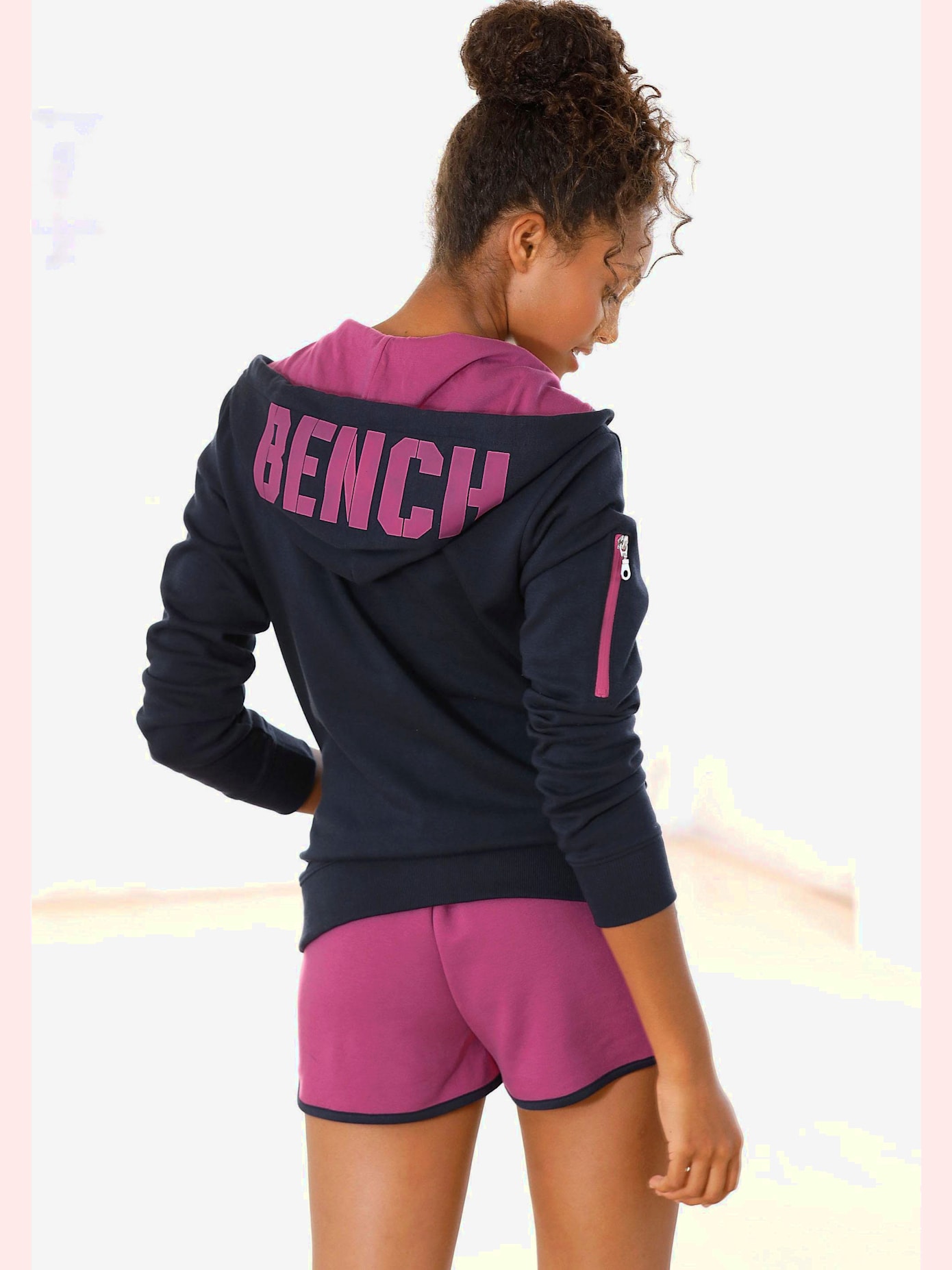 Short en matière sweat short décontracté, ceinture à coulisse élastique