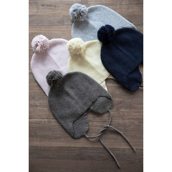 Navy Pom Pom Cashmere Strik Hue - HOLMM