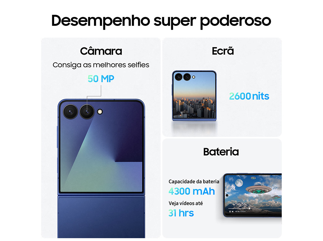 SMARTPHONE SAMSUNG GALAXY Z FLIP 7 256GB AZUL ESCURO