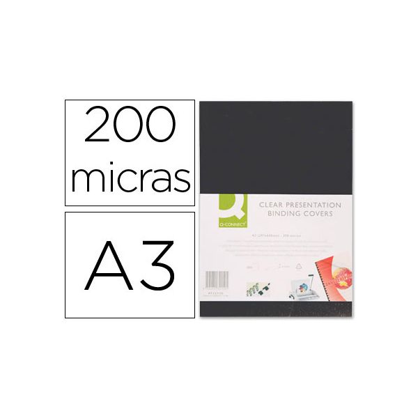 Q-Connect 100 un. Bolsa Encadernação Acetato DIN A3 200mc - KF16554