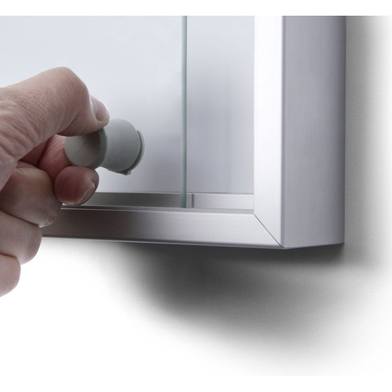 Vitrine d'affichage intérieur Slim avec porte coulissante aluminium