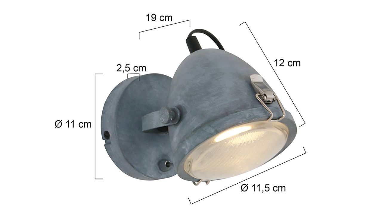 Wandlamp 1311GR Paco Mexlite B12 x D19 cm