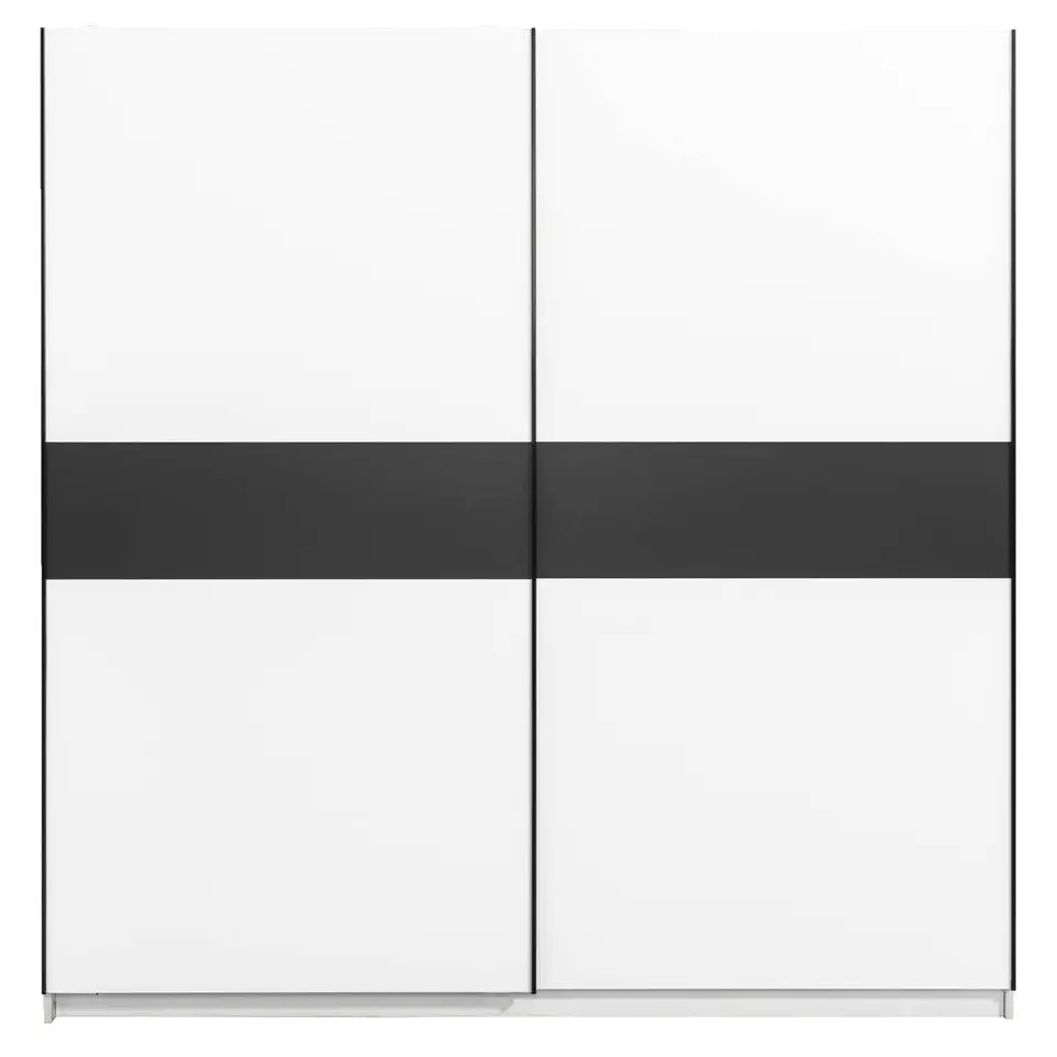 Schuifdeurkast Genua - wit/antraciet - 204x200x60 cm