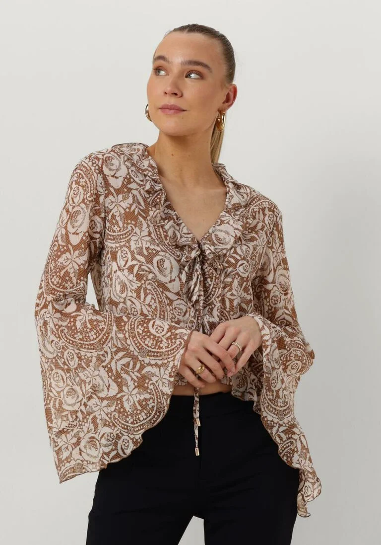 LIU JO beige liu jo blouse tess creponne lure
