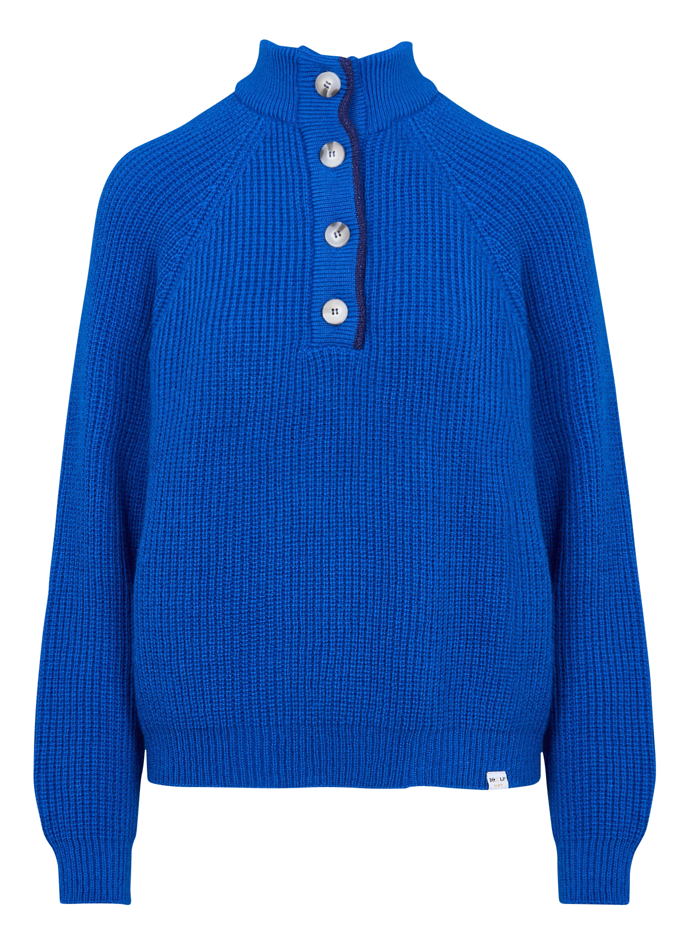 AURELIE - Pull col montant droit en laine mélangée I.CODE x LA FRANCAISE | Bleu
