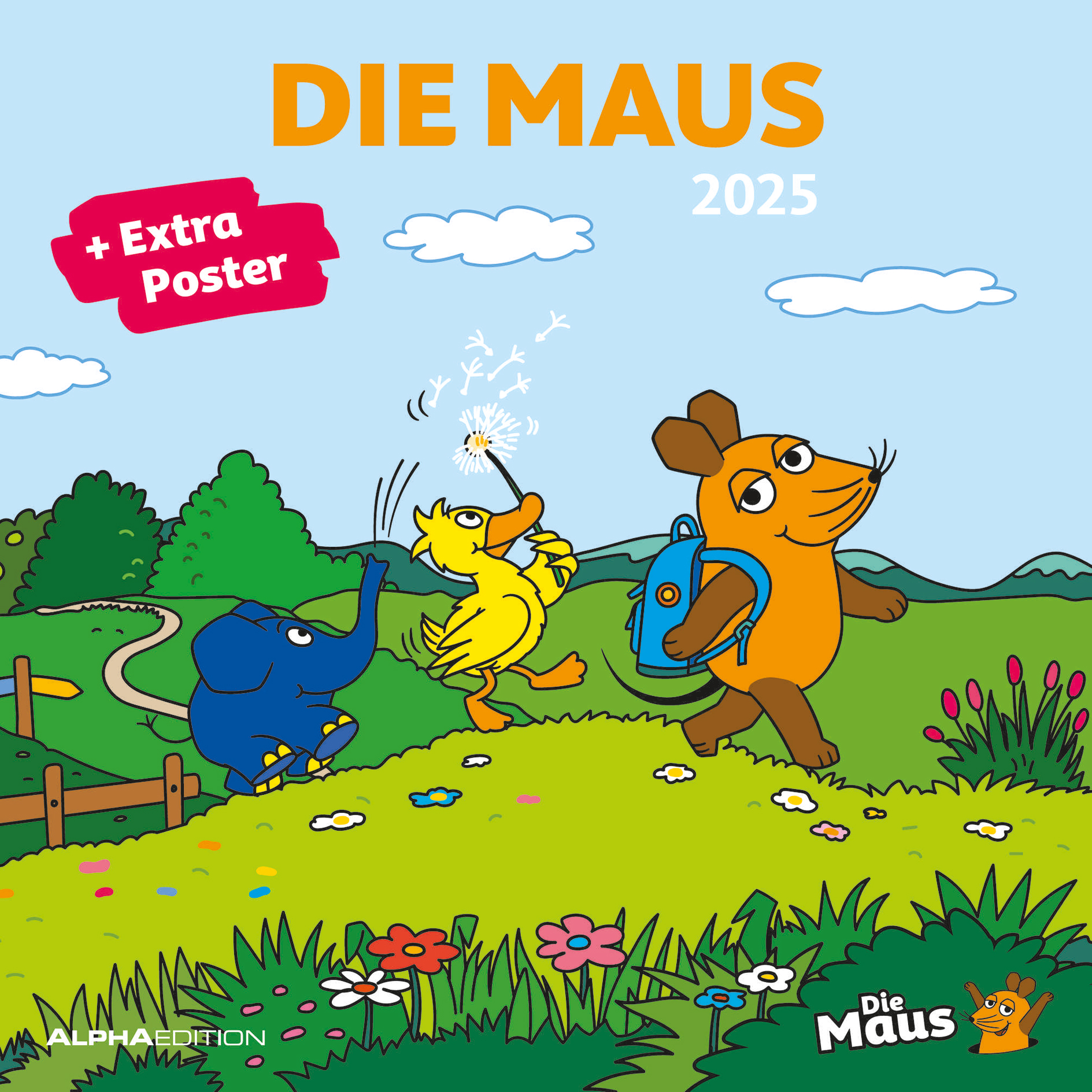 Broschürenkalender 2025 - mehrfarbig - Die Maus - 30x30 cm