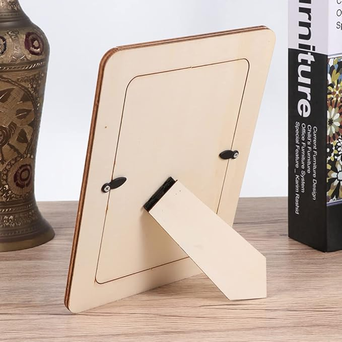 (19x14cm) Holz Bilderrahmen DIY Home Deko Bastel Fotorahmen zum Bemalen / Bekleben - Braun