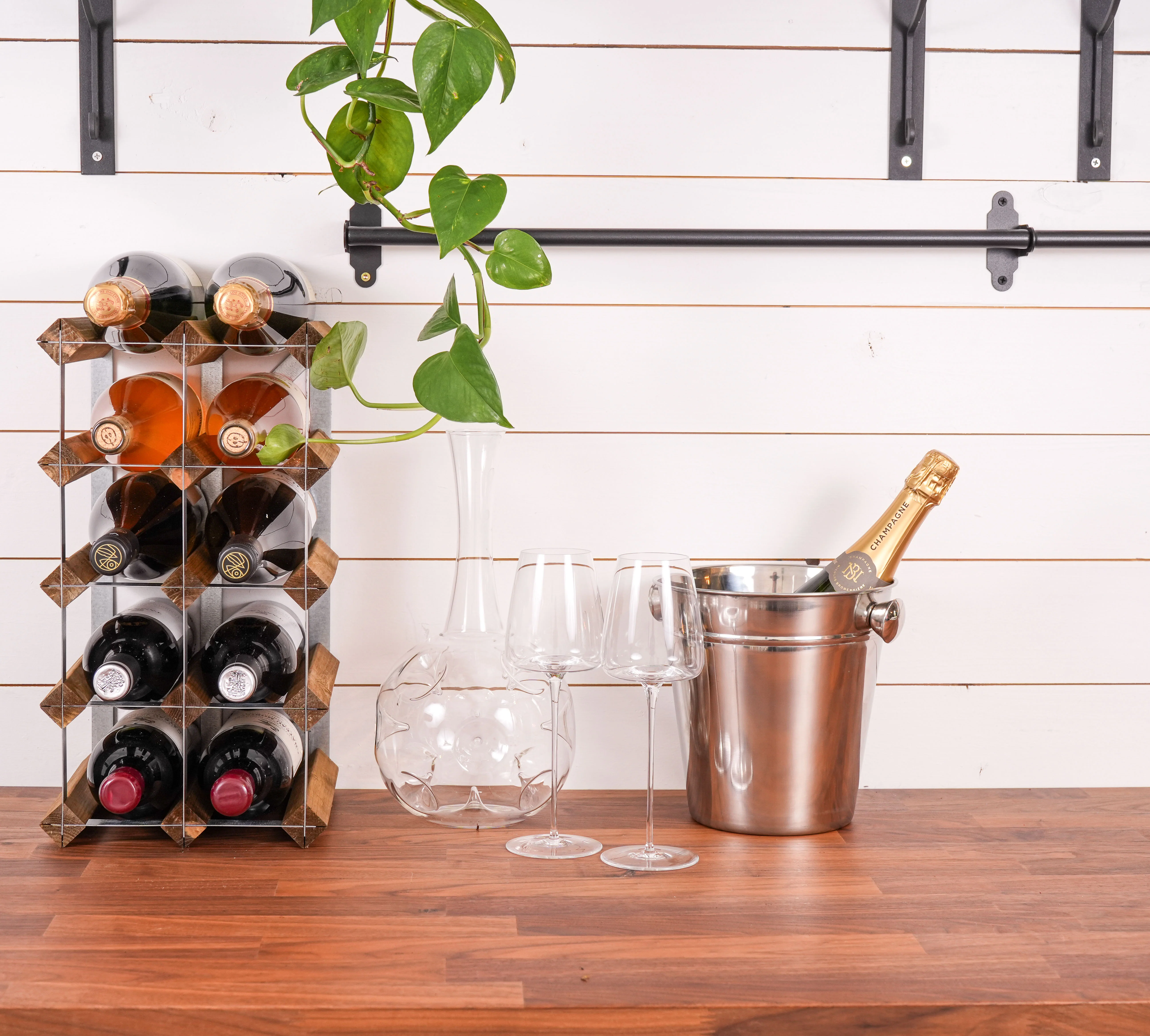 Traditional Wine Rack  Vinreol, 12 flasker - lys eg