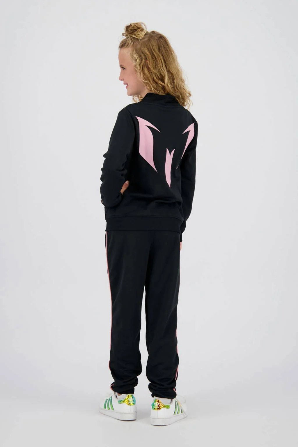 Messi sweatvest + joggingbroek zwart/roze