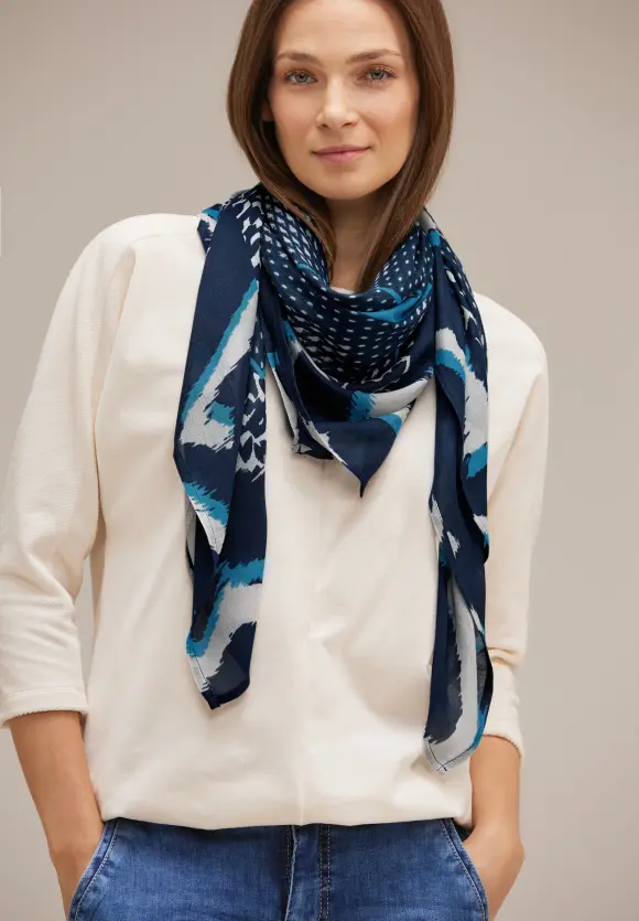 Halstuch mit Print - aquamarine blue