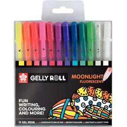 Stylo roller encre gel Gelly Roll Moonlight étui de12