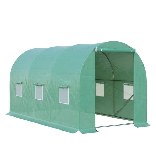 Film Drivhus Tomat Drivhus Rundbue Drivhus 6 Mesh Vinduer Film Tunnel Kald Frame Grønn 395X195X190Cm