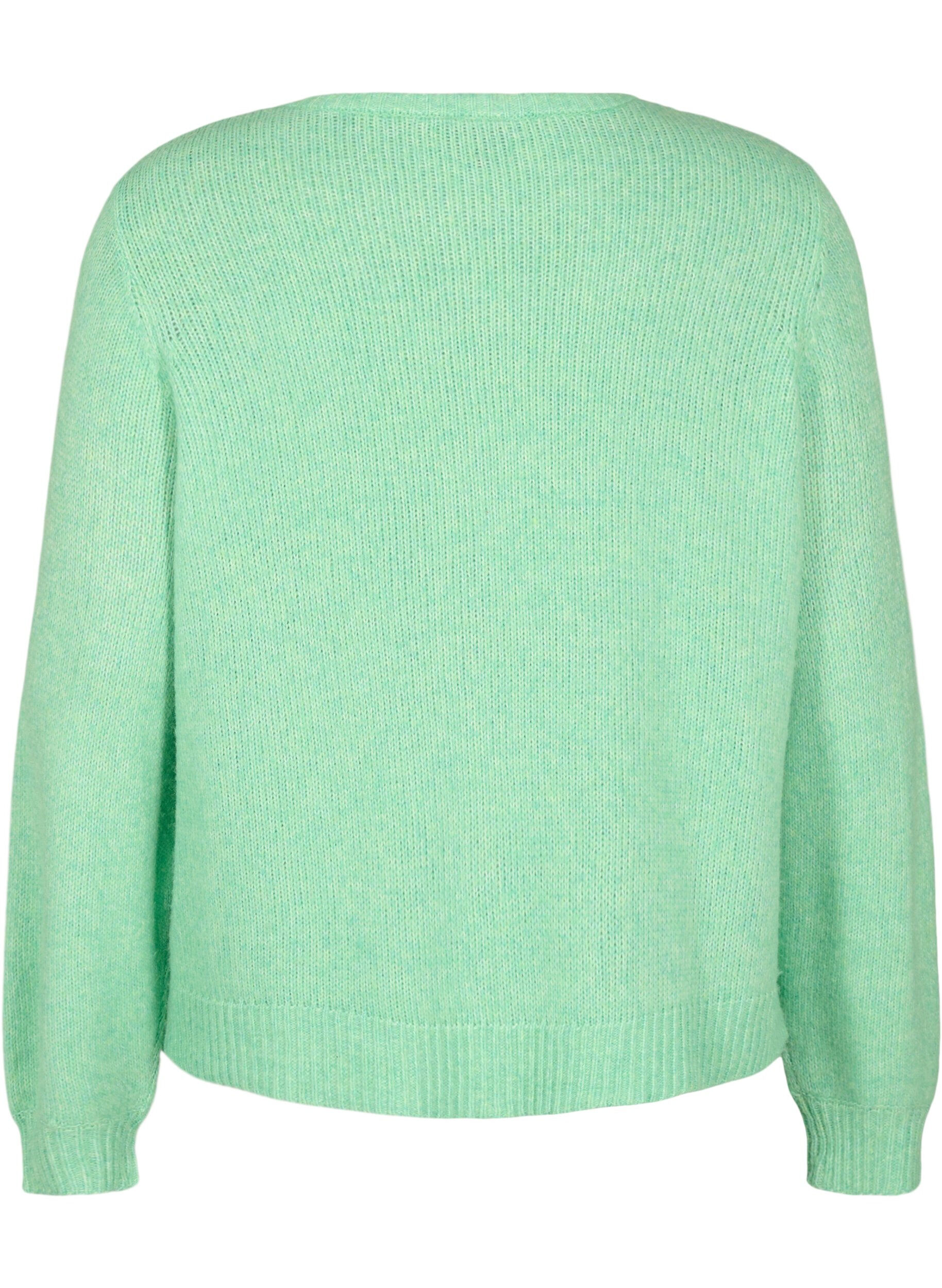Strikcardigan med uld og knapper
