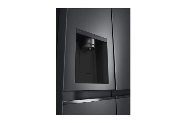 LG GSLV71MCLE - Køleskab/fryser - side-by-side med vanddispenser, isdispenser - Wi-Fi - bredde: 91.3 cm - dybde: 73.5 cm - højde: 179 cm - 635 liter - Klasse E - matsort stål