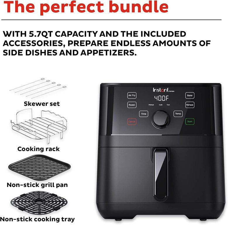 Omni Pro 19 QT/18L Air Fryer Toaster Oven Combo, From the Makers of Pot, 14-in-1 Functions, Fits a 12" Pizza, 6 Slices of Bread, App with Over 100 Recipes