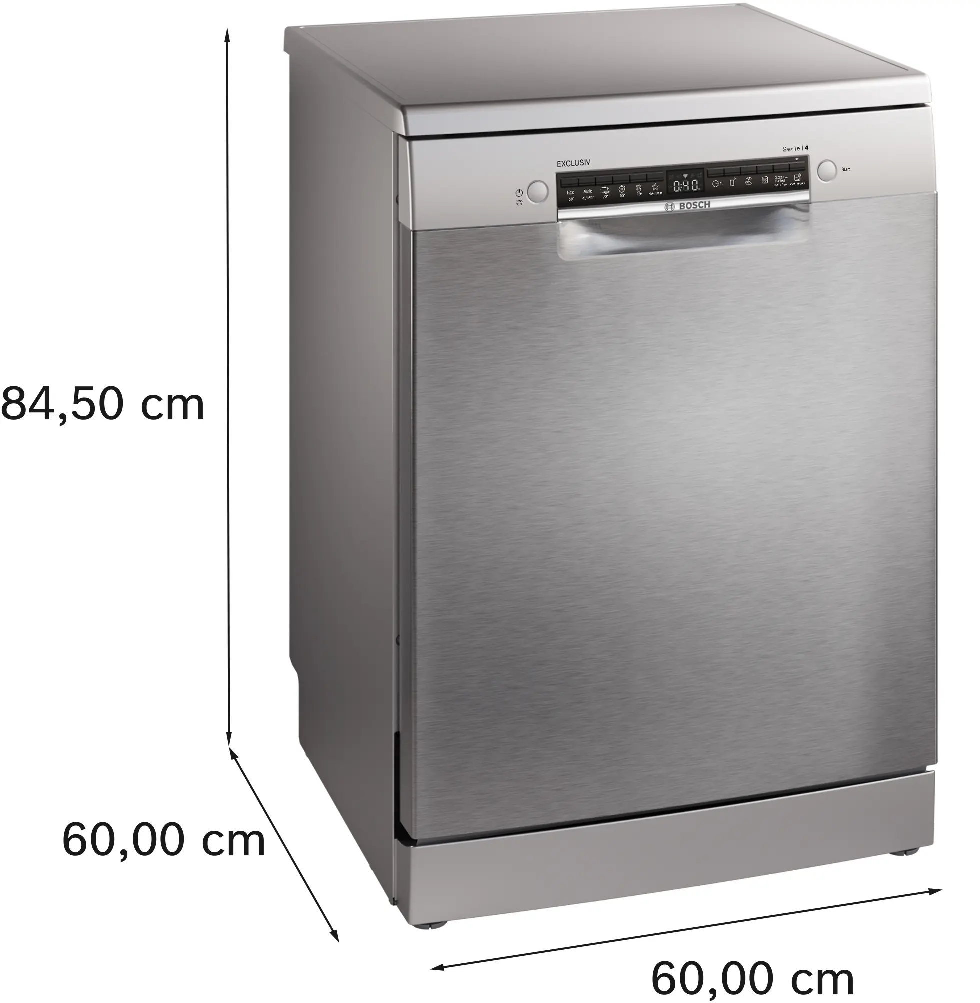 Serie 4 Vrijstaande vaatwasser 60 cm Geborsteld staal anti-fingerprint