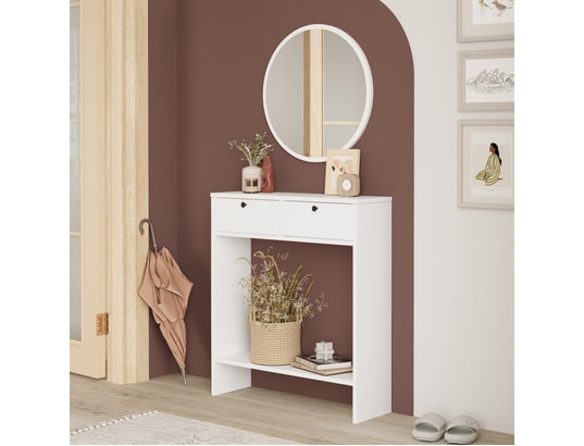 CONCEPT1 - Console Lr1 W blanc 80,4 x 24,2 x h90cm