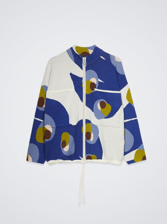 Cardigã de malha jacquard - Multicor