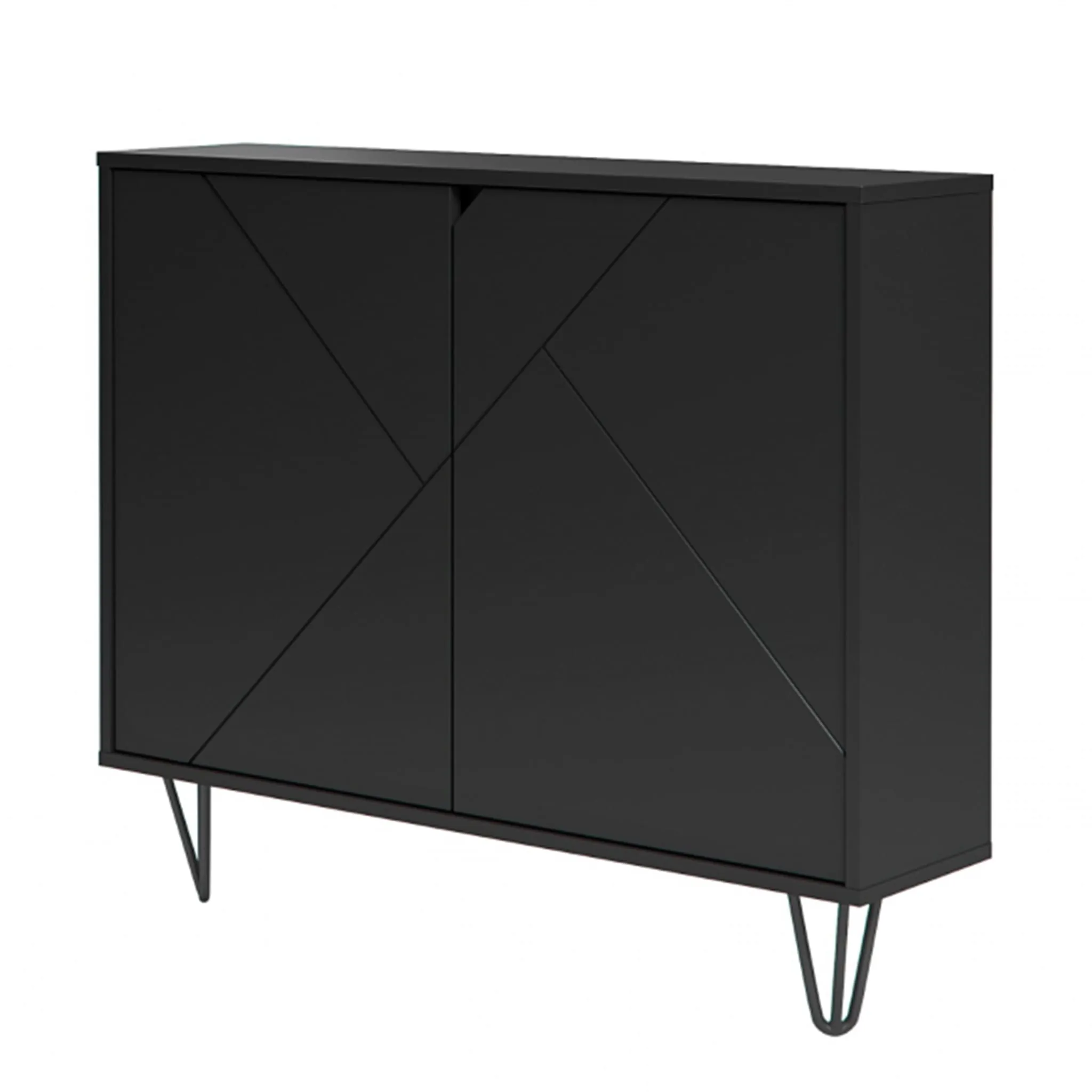 Nexera Console de Rangement 2 Portes Slim - Noir