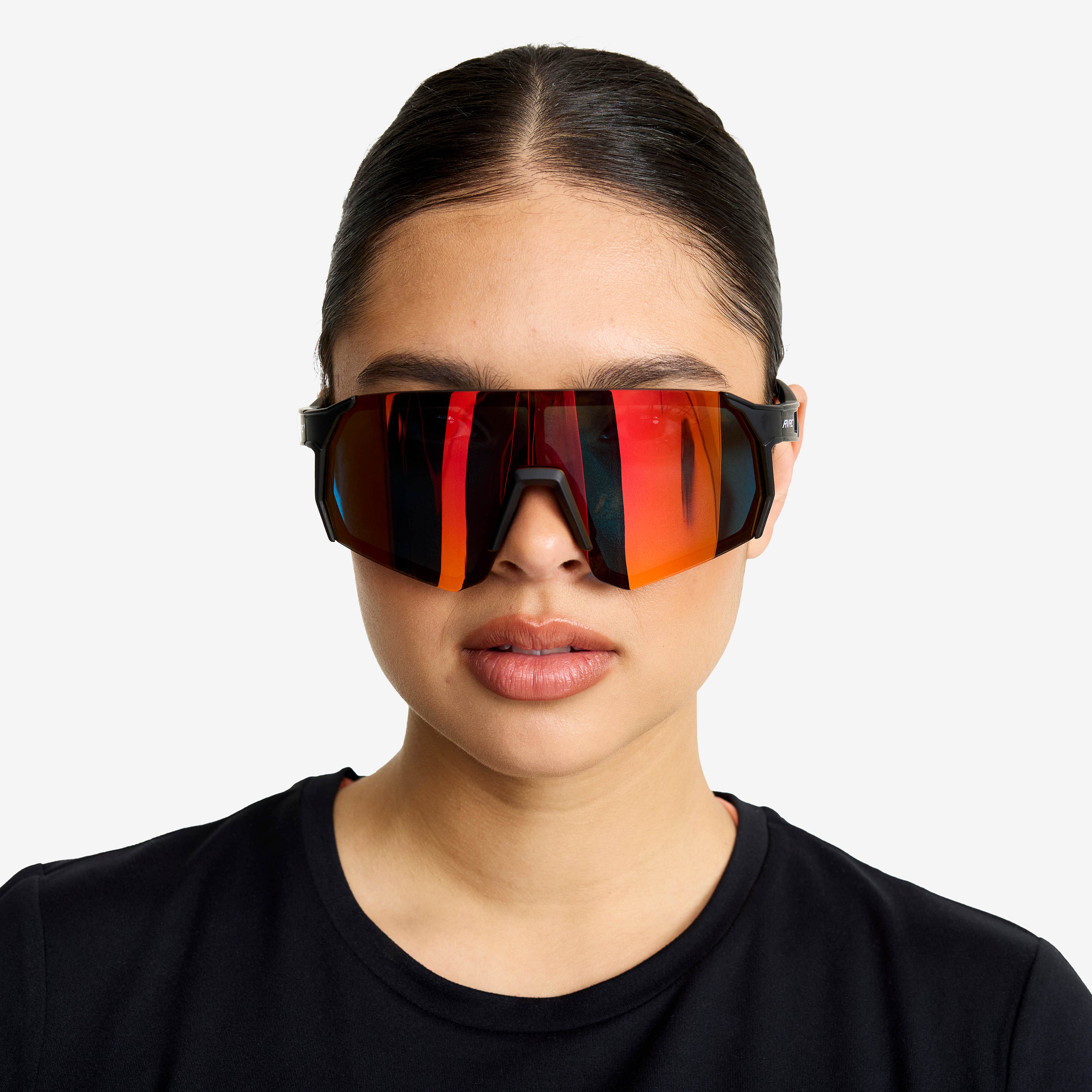 Castor Polarized Sports Sunglasses  Black/Red Gold