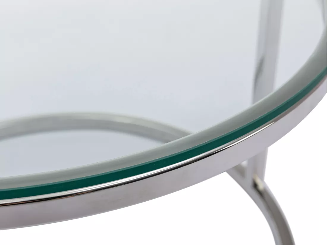 Tables basses gigognes en verre trempé et acier inoxydable - Argenté - MAEVANE II de Pascal MORABITO