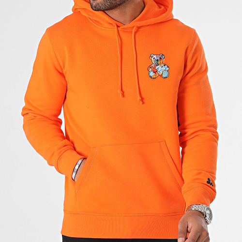 Sweat Capuche Sleeve Nounours Graffiti Orange