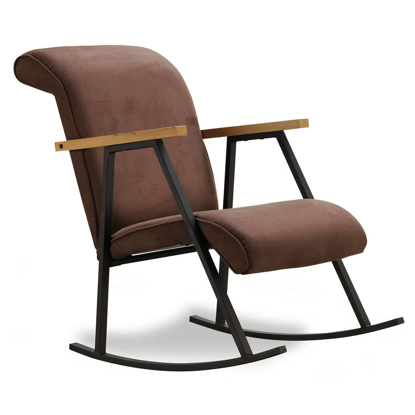 Wooden Art Chaise à bascule Yoka marron - 55x65x44 cm