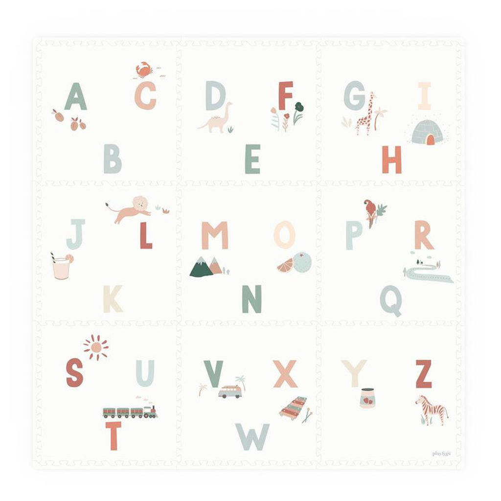 EEVAA 2-in-1 omkeerbare puzzel speelmat en opbergdoos Alphabet/Terrazzo (180x180cm - 9 tegels)
