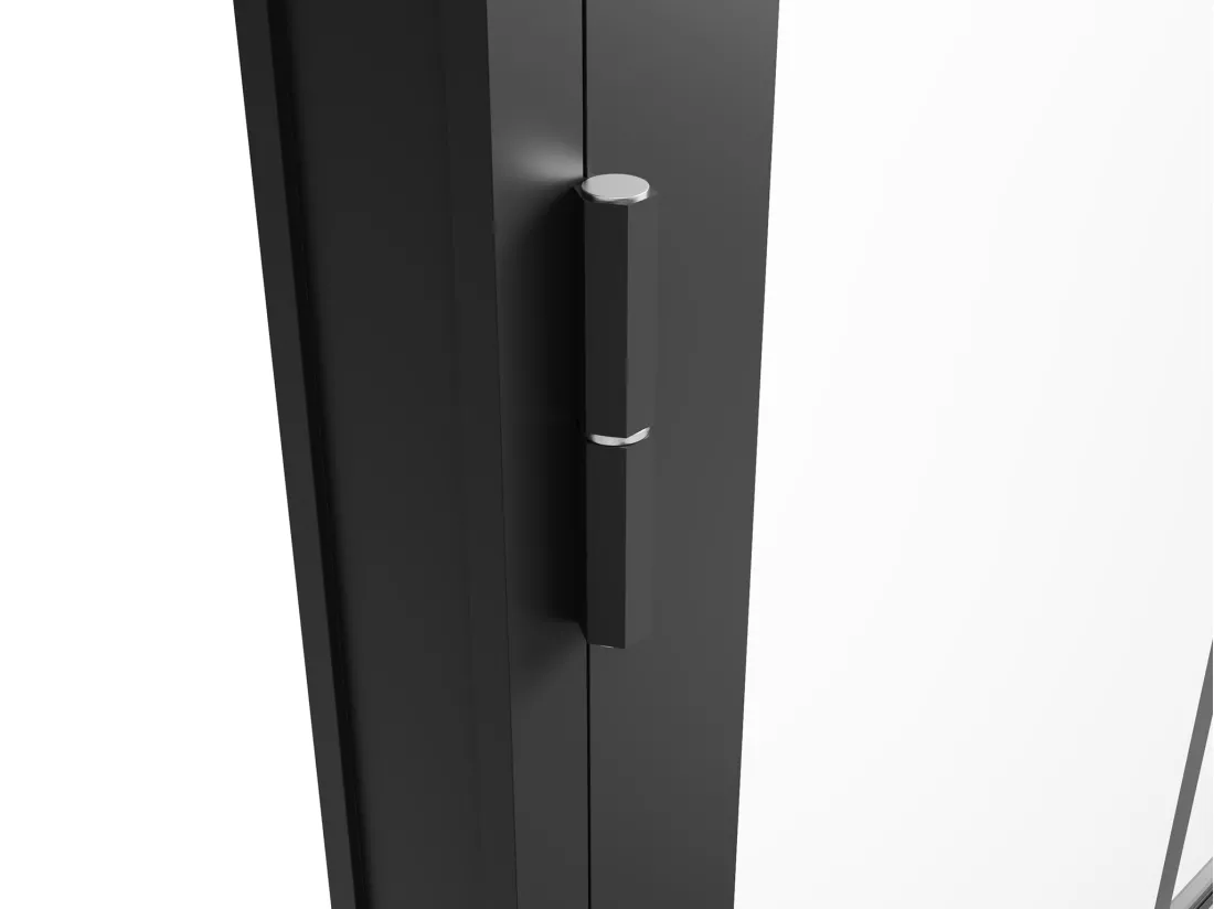 Bloc porte réversible en aluminium et verre trempé - H204 x L93 cm - Noir - SEROTO