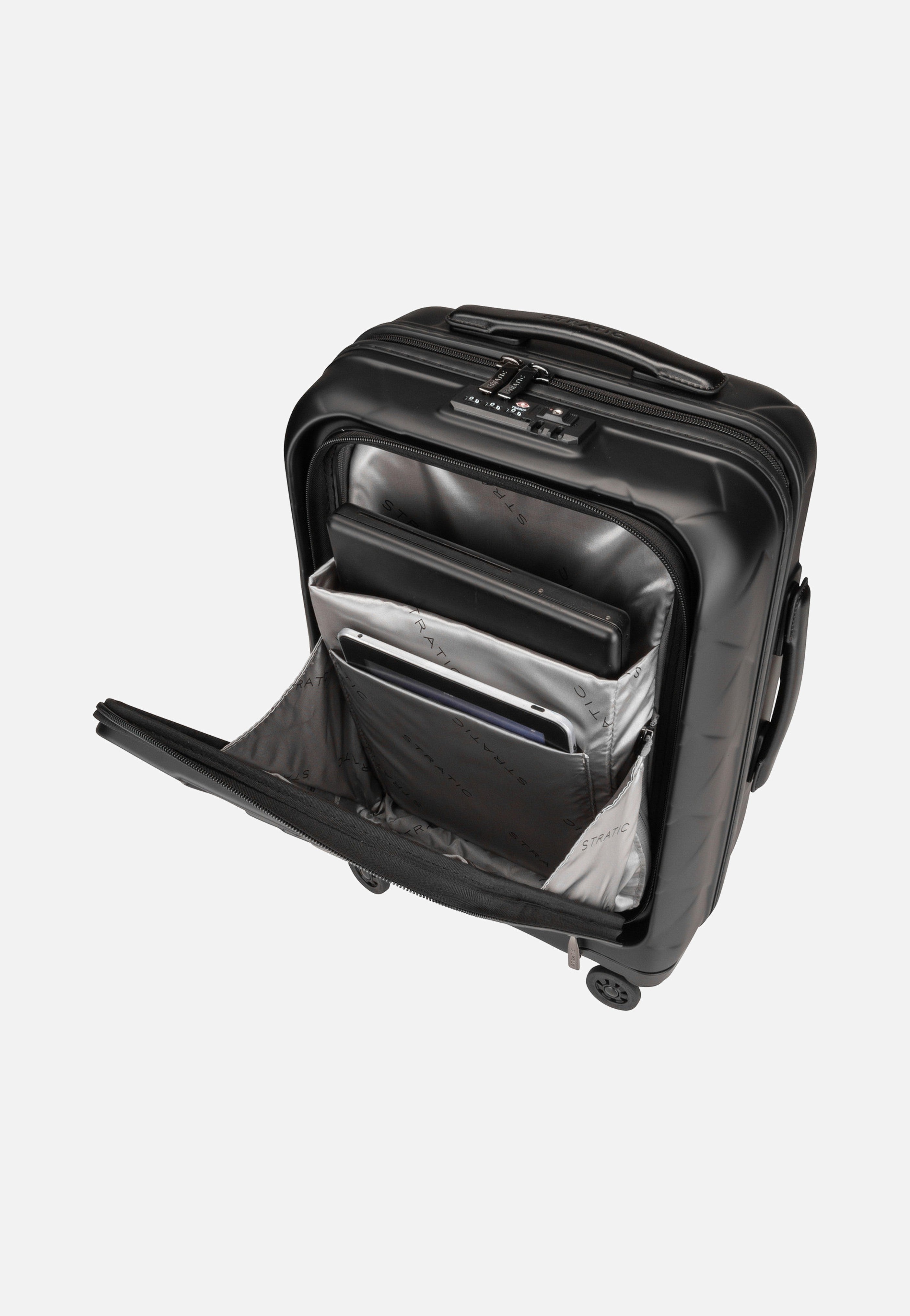 Leather & More Trolley S Front Pocket Matt Black - Koffer