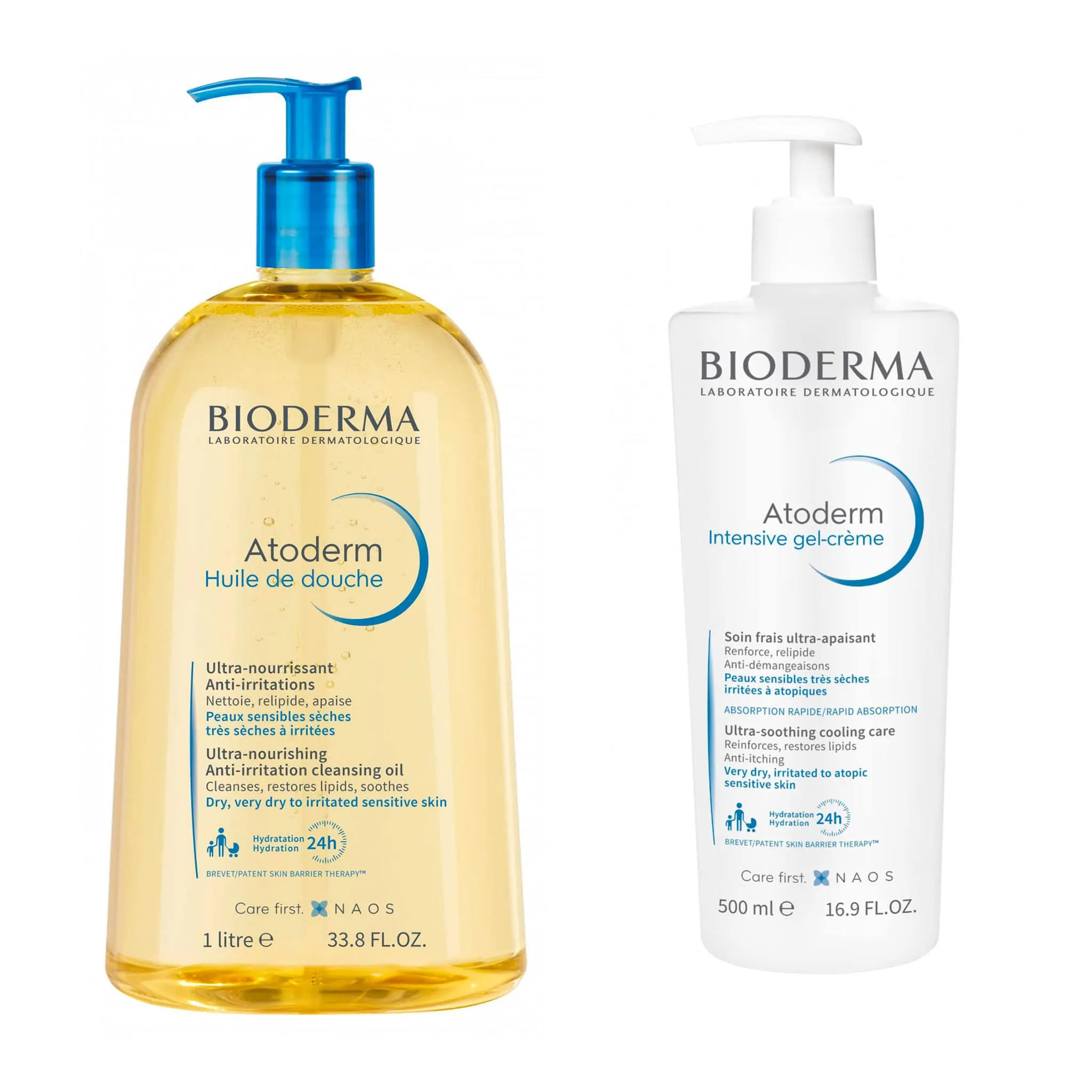 Bioderma Ensemble Atoderm Huile de Douche 1L +  Intensive Baume 500ml