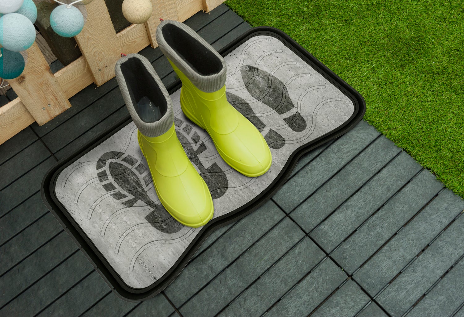 Multy Home buitenmat Footprints grijs 75 x 38 cm