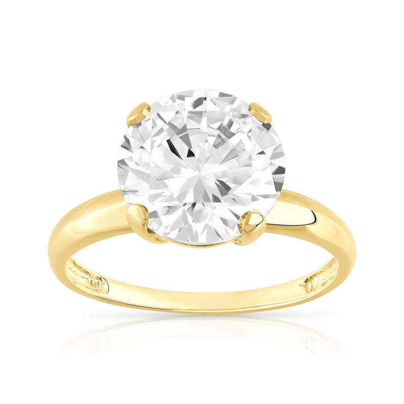 Bague or 375 jaune zirconia
