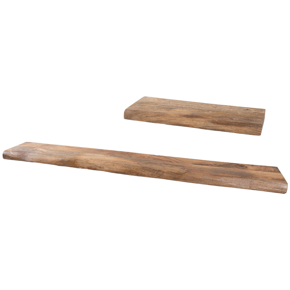 Wandplank Pure Mangohout – Set van 2 Groot