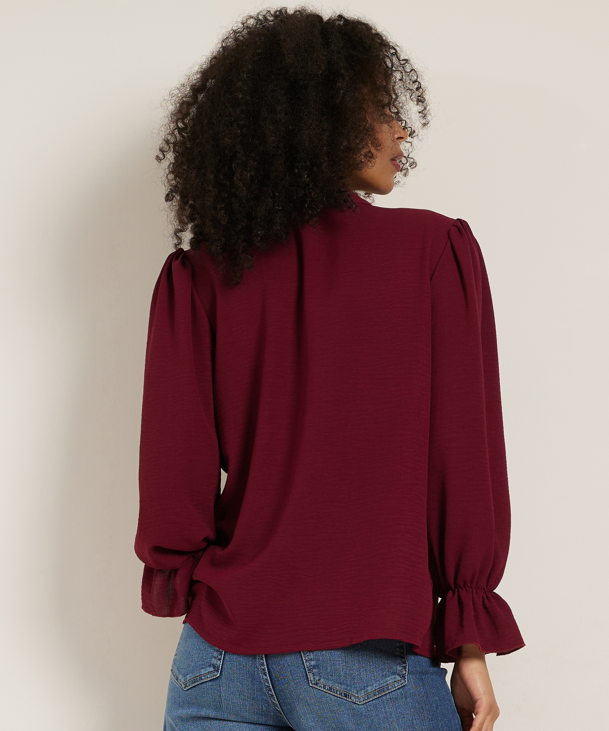 uni blouse met sjaalkraag