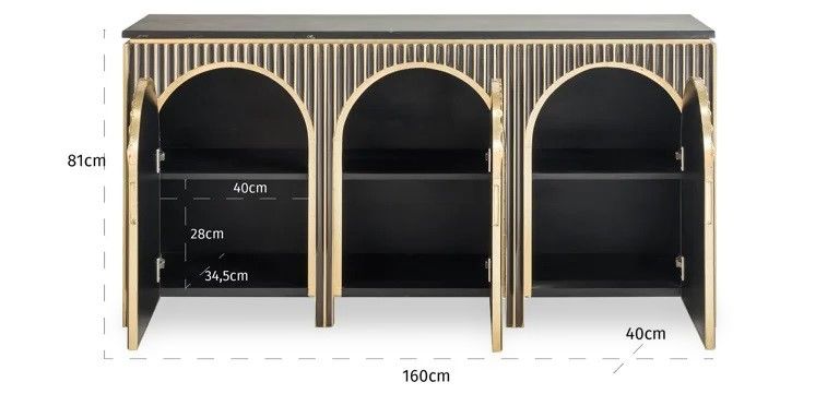 Dressoir 212710 Les Arcs B160 x D40 x H81 cm