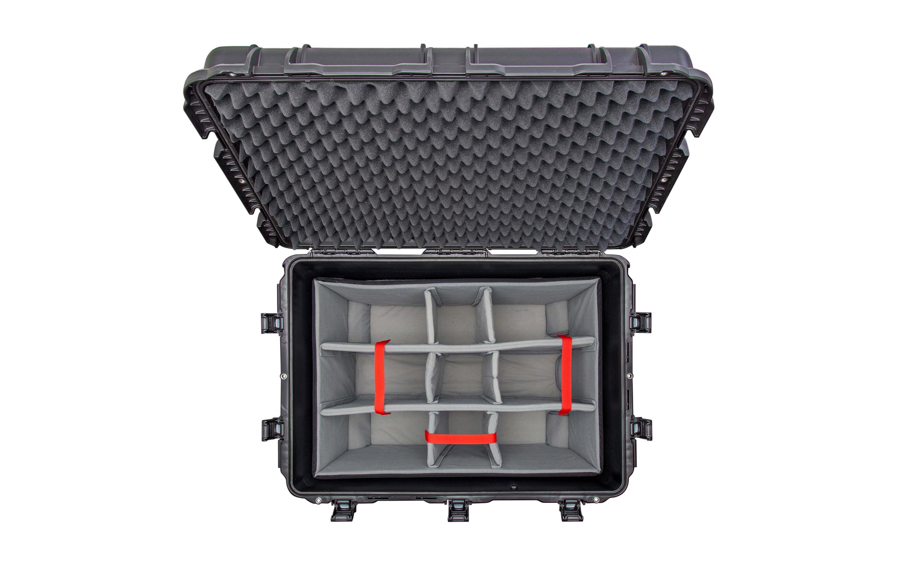 Kunststoffkoffer 975 - mit Trennwand Schwarz<br>Leichter, wasserdichter und robuster Hartschalenkoffer mit Trennwand