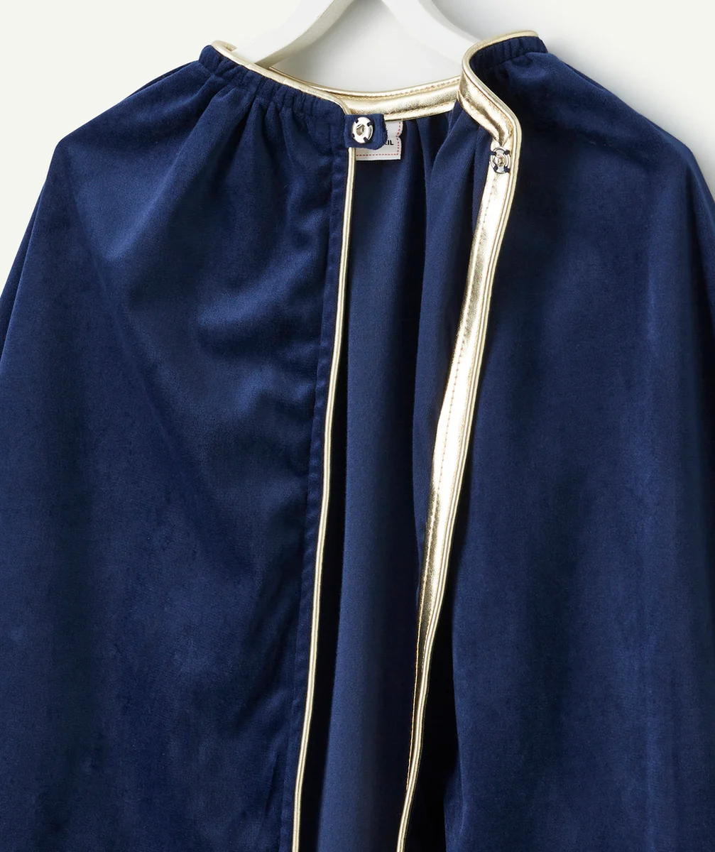 DÉGUISEMENT MAGICIEN EN VELOURS BLEU AVEC CHAPEAU ET CAPE