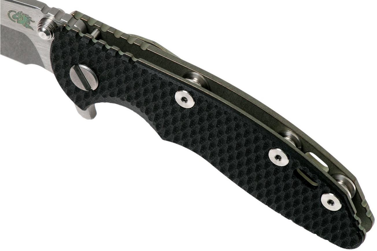 Rick Hinderer XM-18 3” Spanto Gen 4 CPM 20CV Black G10, Battle Green, zakmes