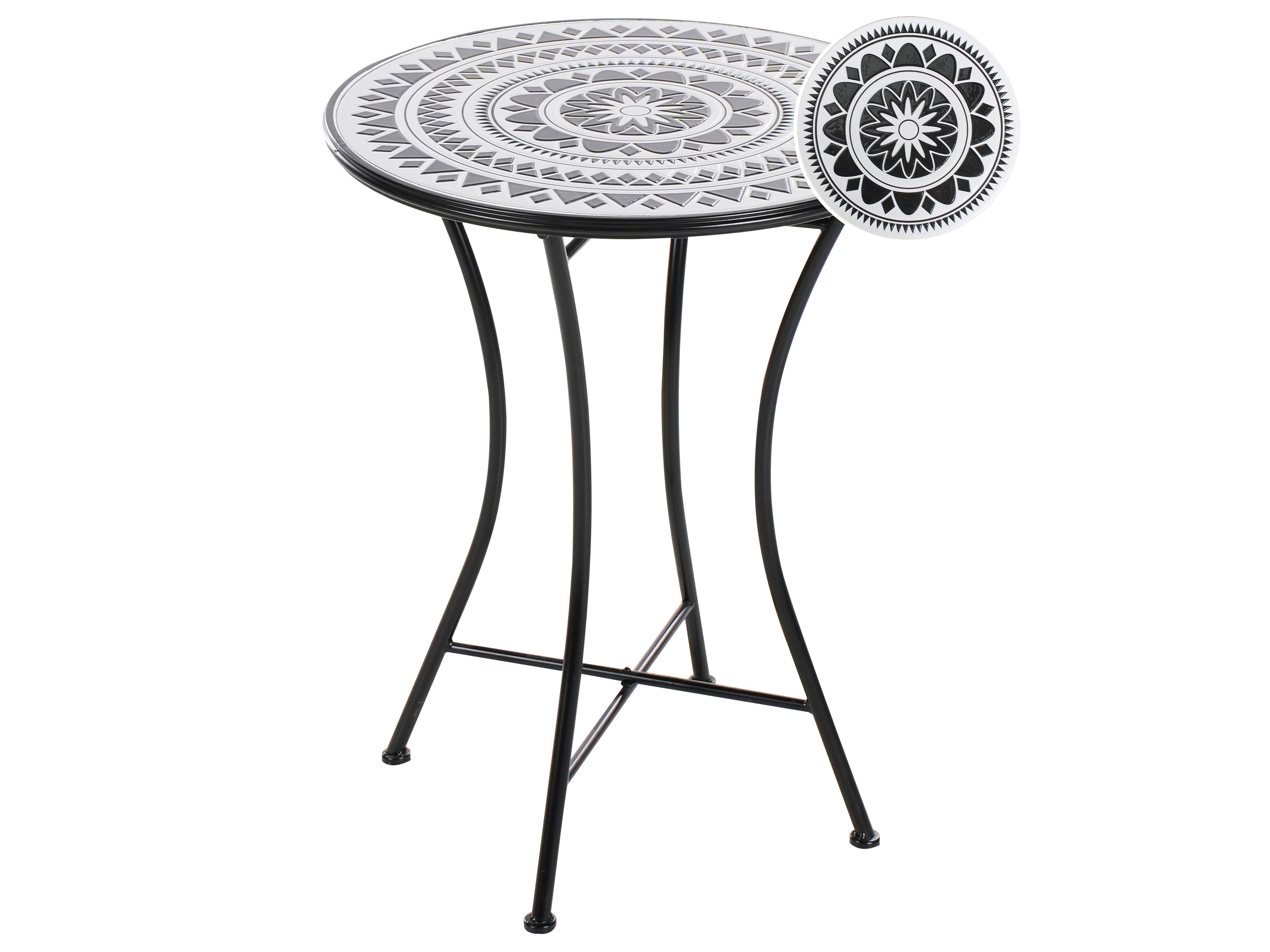 Bistrotafel COMISO 60 cm 60 cm Metaal Zwart/wit