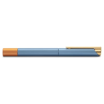 Tintenroller Aluminium und Messing, Blau