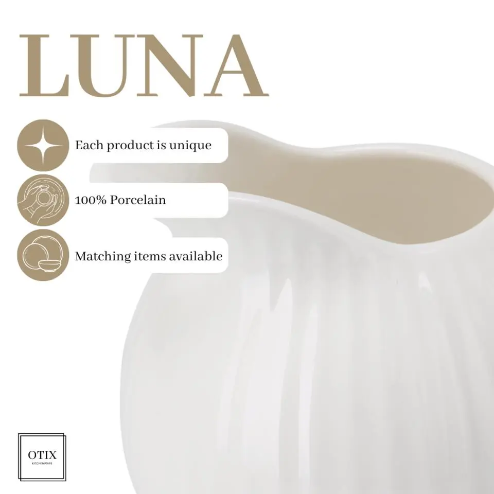 OTIX Melkkan met Oor 300ml Melkkannetje Wit Porselein LUNA