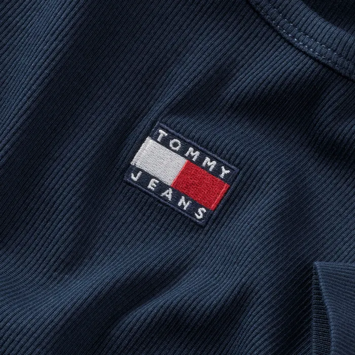 Tommy Hilfiger Slim Badge Ribbed Shirt Dames