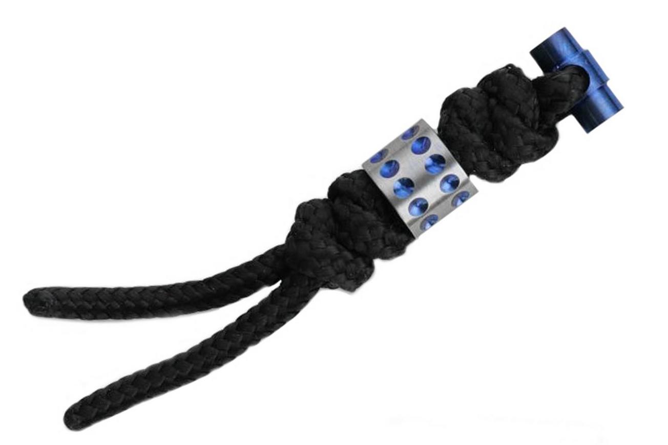 Chris Reeve Large Sebenza/Umnumzaan Lanyard with dot bead black/blue COM-7086