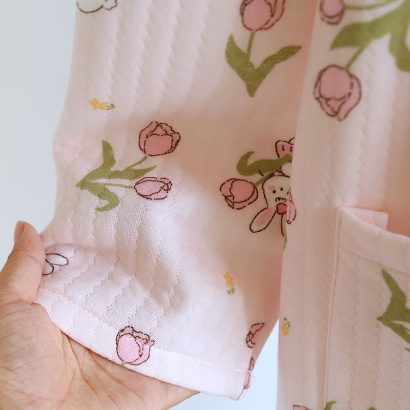 Finlies - Lange pyjamajas met V-hals en print