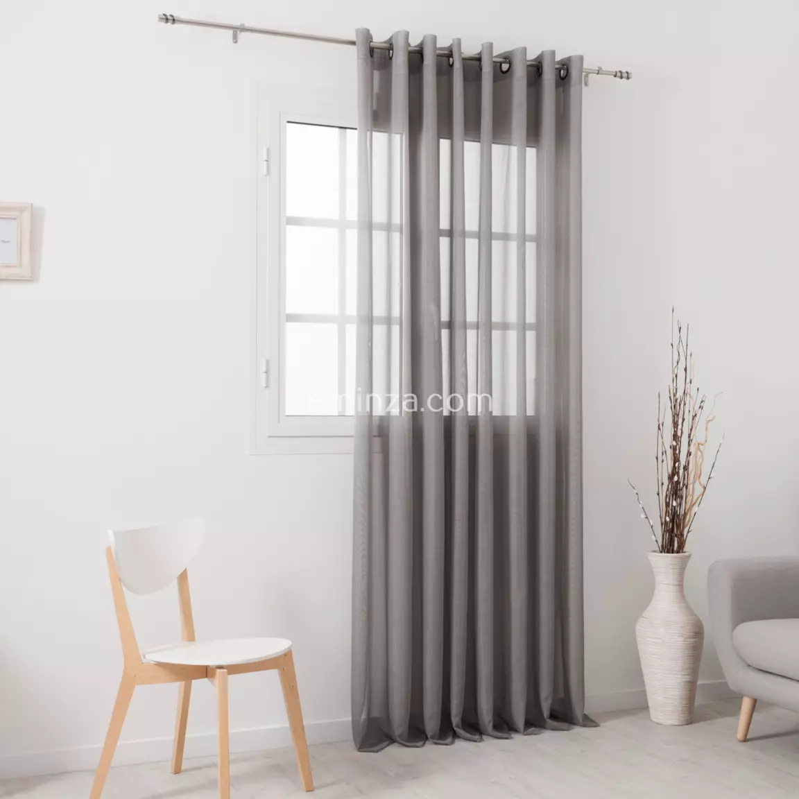 Voilage (300 x 240 cm) Givrée Gris perle