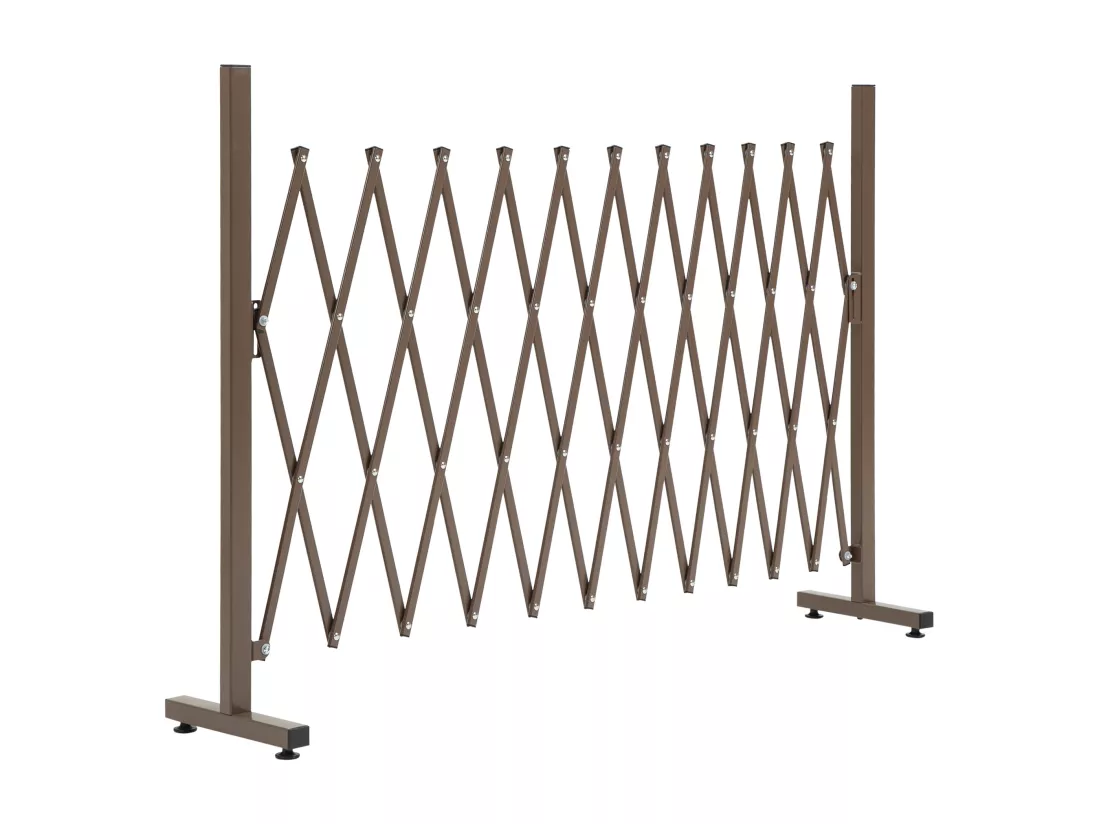 Barrière extensible rétractable barrière de sécurité 300L x 31l x 103H cm alu métal marron