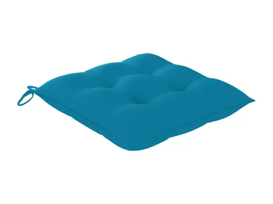 Chaise à bascule avec coussin bleu clair Bois de teck solide