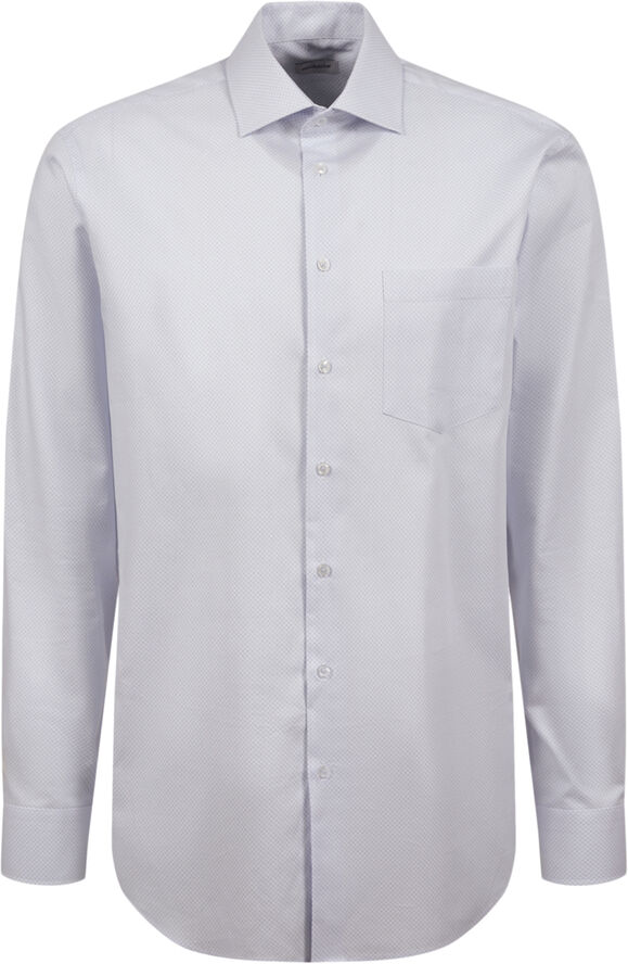 Seidensticker Business Shirt Regular Long sleeve Kent-Collar Print Blue