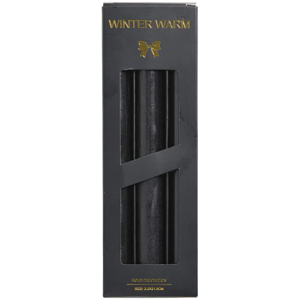 Dinerkaars Winterwarm zwart - 6 stuks